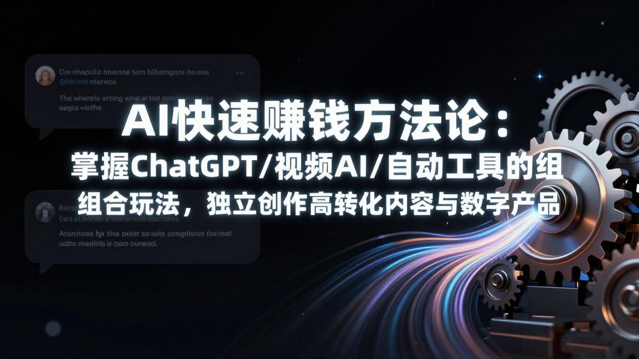 AI快速赚钱方法论：掌握ChatGPT/视频AI/自动化工具的组合玩法，独立创作高转化内容与数字产品-乐码云集