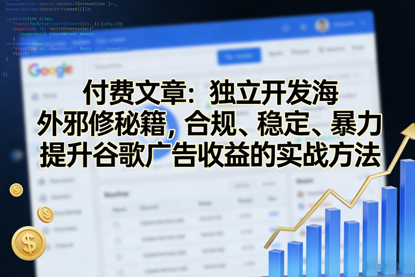 付费文章：独立开发海外邪修秘籍，合规、稳定、暴力提升谷歌广告收益的实战方法-乐码云集