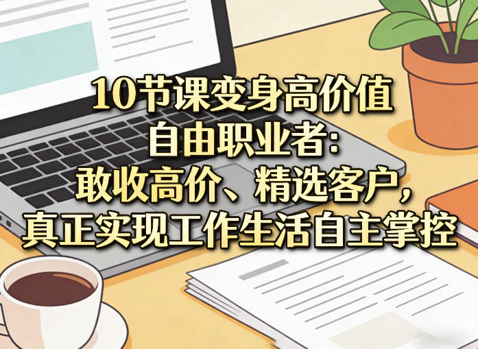 10节课变身高价值自由职业者：敢收高价、精选客户，真正实现工作生活自主掌控-乐码云集