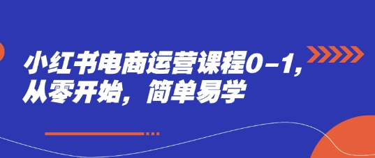 小红书电商运营课程0-1，从零开始，简单易学-乐码云集