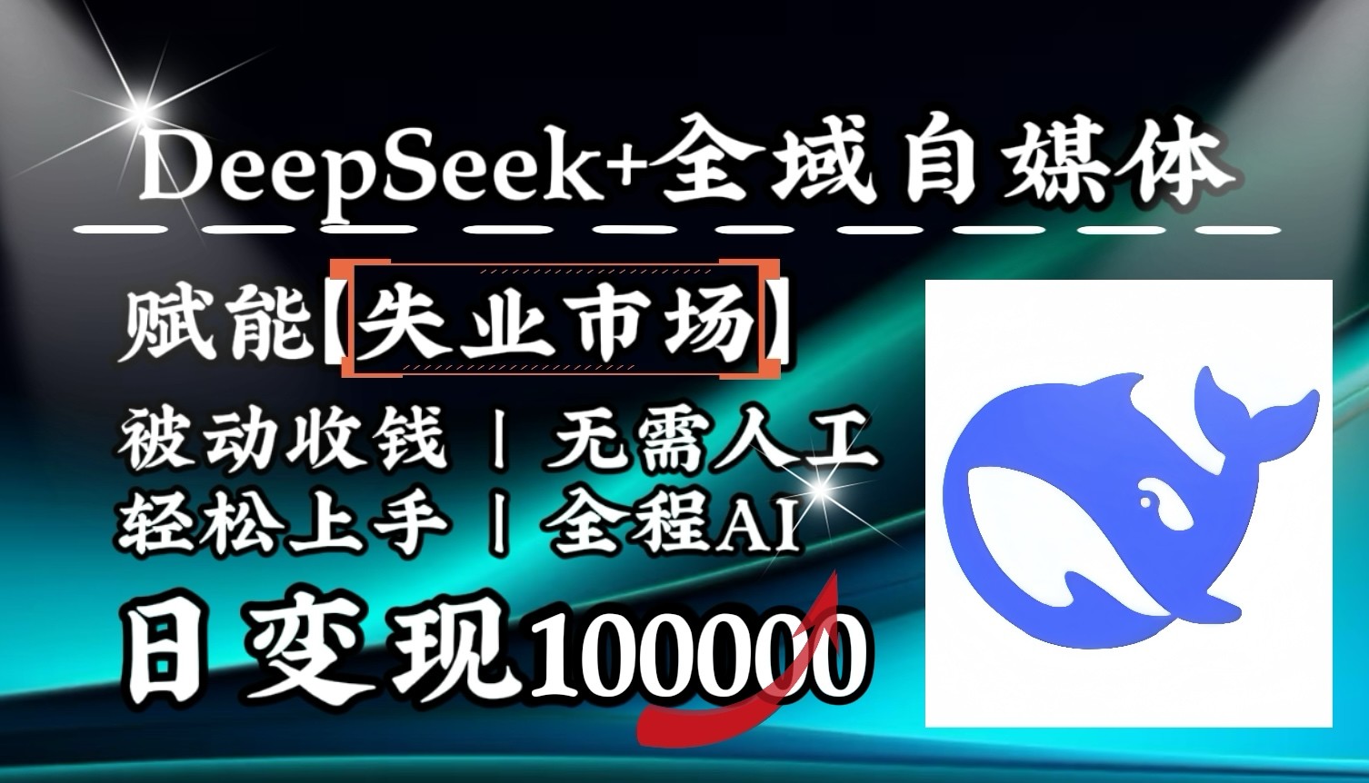 降维打击，DeepSeek+失业市场，全自动操作，结合人人刚需，单月利润轻松破100000＋-乐码云集