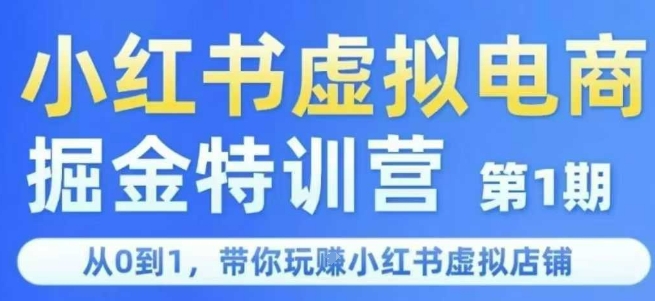 小红书虚拟电商掘金特训营第1期，从0到1，带你玩转小红书虚拟店铺-乐码云集