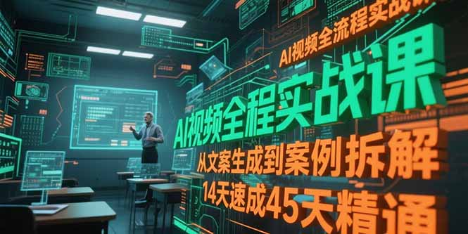 AI视频全流程实战课，从文案生成到案例拆解，14天速成45天精通-乐码云集