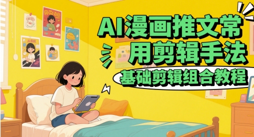 AI漫画推文常用剪辑手法，基础剪辑组合教程-乐码云集