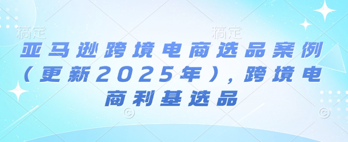 亚马逊跨境电商选品案例(更新2025年4月)，跨境电商利基选品-乐码云集
