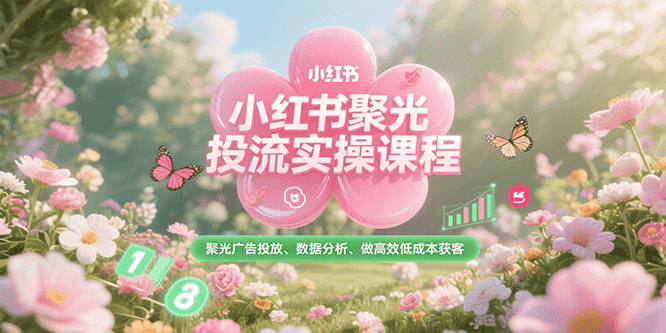 小红书聚光投流实操课程，聚光广告投放、数据分析、做高效低成本获客-乐码云集