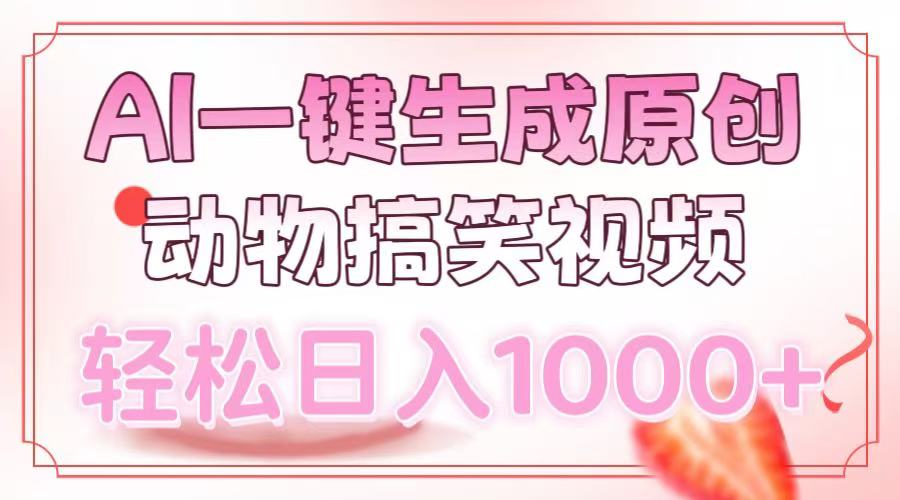 AI一键生成原创动物搞笑视频，轻松日入1000+-乐码云集