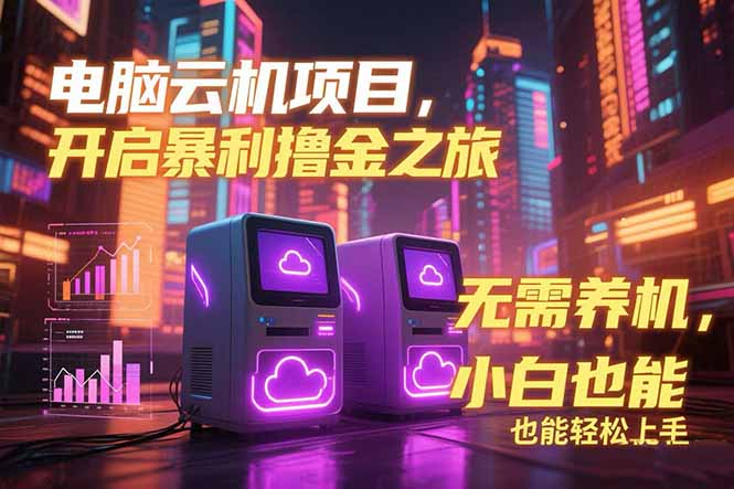 电脑云机项目 暴力撸金玩法，不需要养机 配置没有要求 单机100个窗口一…-乐码云集