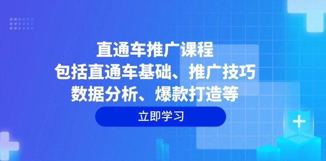 直通车推广课程：包括直通车基础、推广技巧、数据分析、爆款打造等-乐码云集