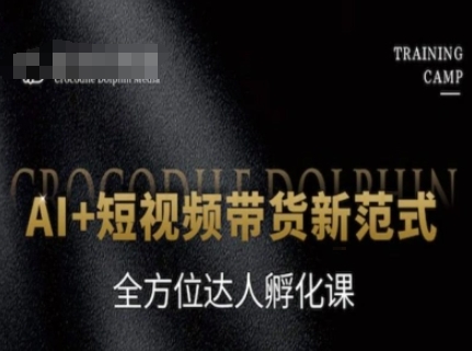 AI+短视频带货新范式，全方位达人孵化课-乐码云集