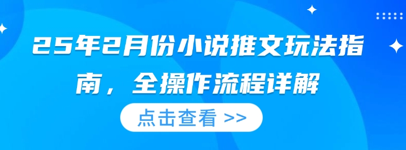 25年2月份小说推文玩法指南，全操作流程详解-乐码云集