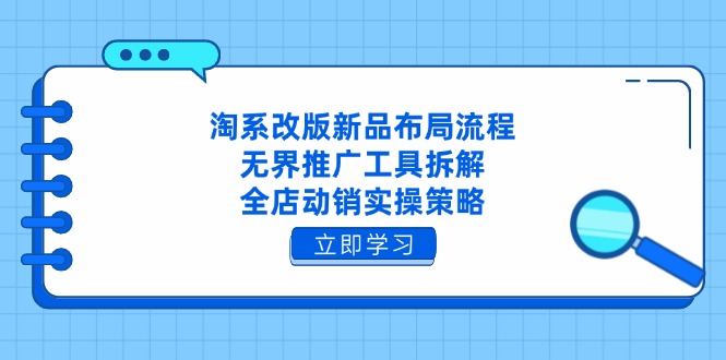 淘系改版新品布局流程，无界推广工具拆解，全店动销实操策略-乐码云集