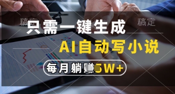 只需一键生成，AI自动写小说，实现躺着也能写作，每月收益过1w【揭秘】-乐码云集