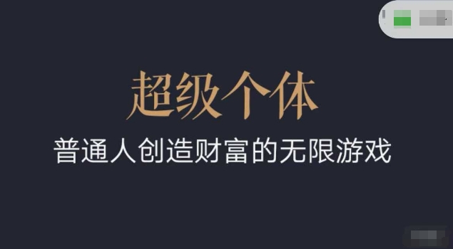 超级个体2024-2025翻盘指南，普通人创造财富的无限游戏-乐码云集
