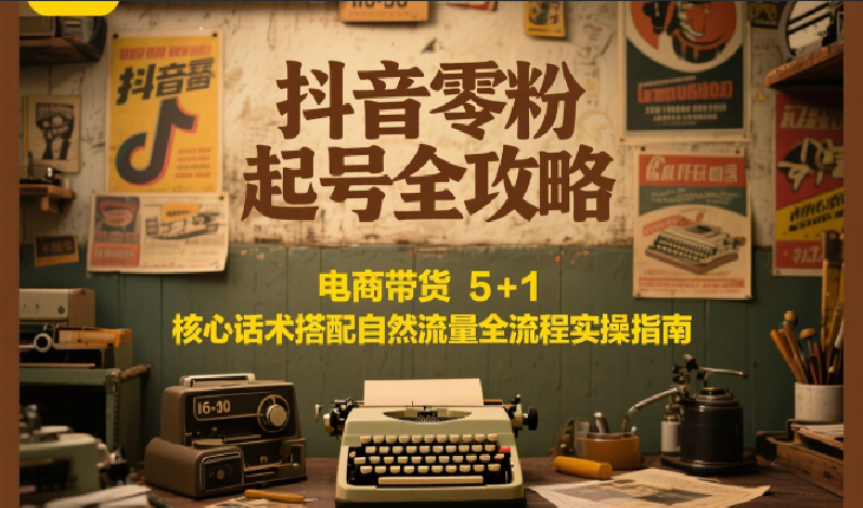 抖音零粉起号全攻略：电商带货 5+1 核心话术搭配自然流量全流程实操指南-乐码云集