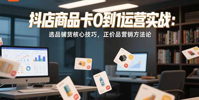 抖店商品卡0到1运营实战：选品铺货核心技巧，正价品营销方法论-乐码云集