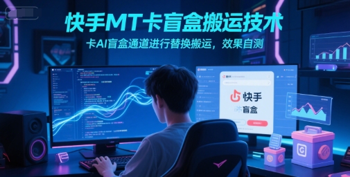 快手MT卡盲盒搬运技术，卡AI盲盒通道进行替换搬运，效果自测-乐码云集