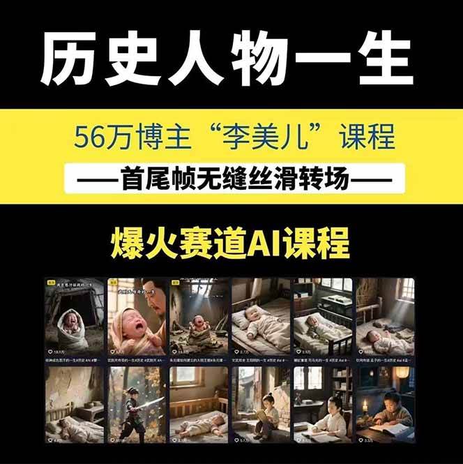 图片[1]-AI历史人物短视频创作，含IP打造、首尾帧无缝转场、智能体视频制作等核心教学内容-乐码云集
