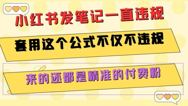 小红书发笔记一直违规，套用这个公式不仅不违规，来的还都是精准的付费粉-乐码云集
