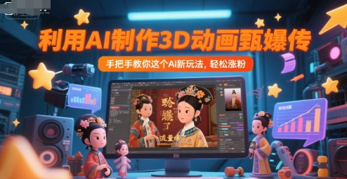 利用AI制作3D动画甄嬛传，流量爆了，手把手教你这个AI新玩法，轻松涨粉-乐码云集