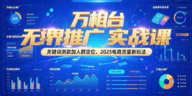 万相台无界推广实战课，关键词测款加人群定位，2025电商流量新玩法-乐码云集