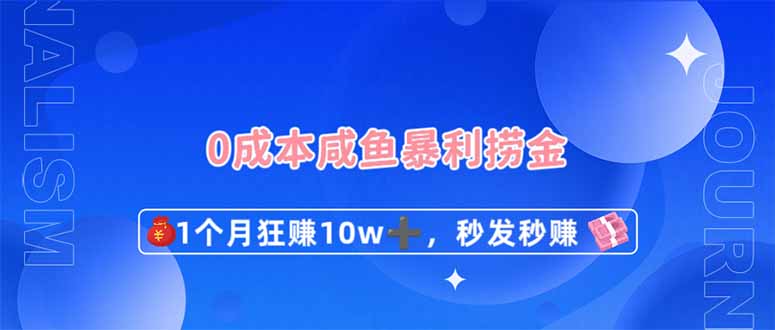 0成本闲鱼暴利捞金，1个月狂赚10W+，秒发秒赚新玩法-乐码云集