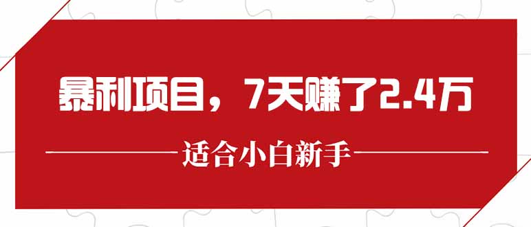 最新暴利项目，每单收益轻松在300以上，7天赚了2.4万-乐码云集