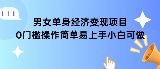女单身经济项目变现周期长可复购率高日入1k+-乐码云集