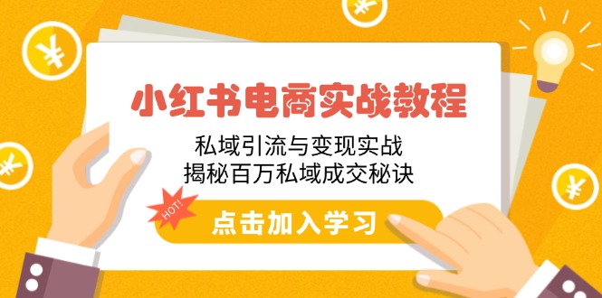 小红书电商实战教程：私域引流与变现实战，揭秘百万私域成交秘诀-乐码云集
