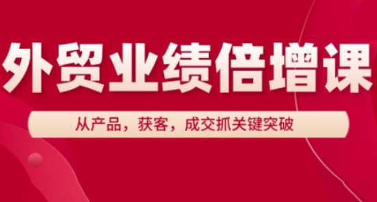 外贸业绩倍增课，从产品，获客，成交抓关键突破-乐码云集