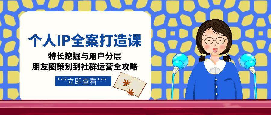 个人IP全案打造课，特长挖掘与用户分层，朋友圈策划到社群运营全攻略-乐码云集