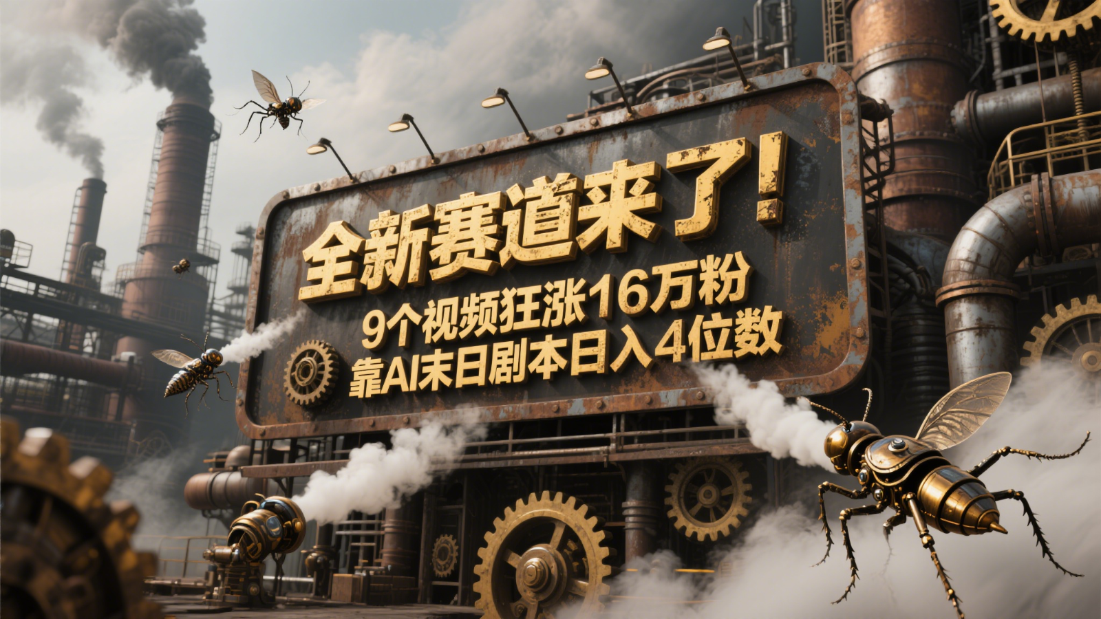 全新赛道来了！9个视频狂涨16万粉，靠AI末日剧本日入4位数，评论区爆肝追更！-乐码云集