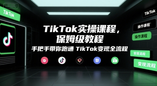 TikTok实操课程，保姆级教程，手把手带你跑通TikTok变现全流程-乐码云集