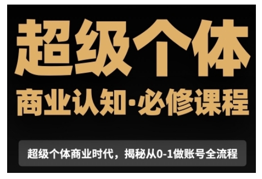 超级个体商业认知觉醒视频课，商业认知·必修课程揭秘从0-1账号全流程-乐码云集