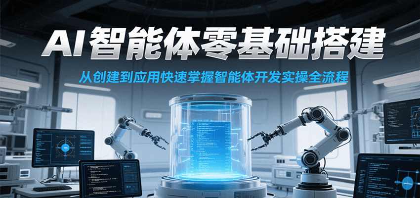 AI智能体零基础搭建实操课，从创建到应用快速掌握智能体开发全流程！-乐码云集
