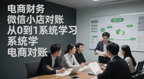电商财务微信小店对账，从0到1系统学习电商对账-乐码云集