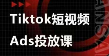 Ads视频投放课，tiktok短视频广告投放课-乐码云集