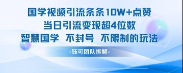 国学视频引流条条10W+点赞当日引流变现超4位数-乐码云集