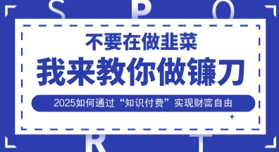 韭菜生涯终结者，我来教你做镰刀，2025如何通过“知识付费”实现财F自由【揭秘】-乐码云集