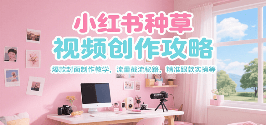 小红书种草视频创作攻略，爆款封面制作教学 ，流量截流秘籍 ，精准跟款实操等-乐码云集