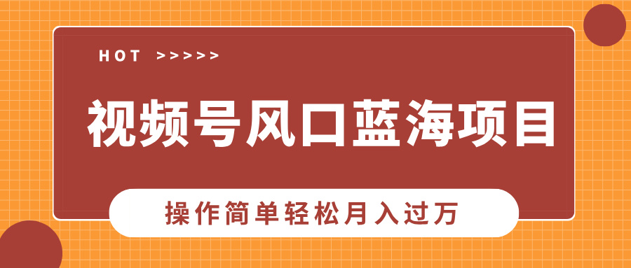 视频号风口蓝海项目，中老年人的流量密码，操作简单轻松月入过万-乐码云集
