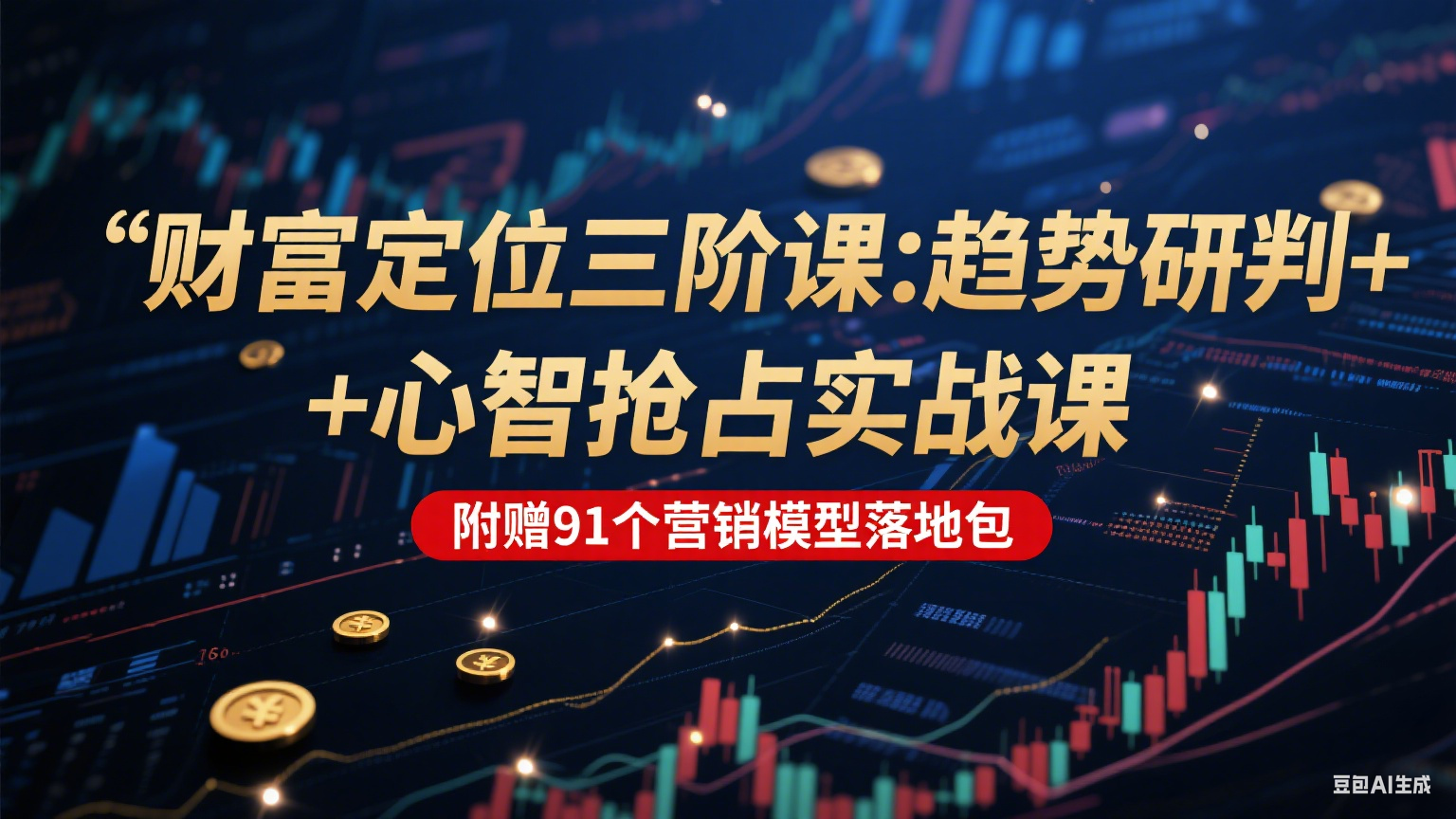 财富定位三阶：趋势研判 + 心智抢占实战课，附赠91个营销模型落地包-乐码云集