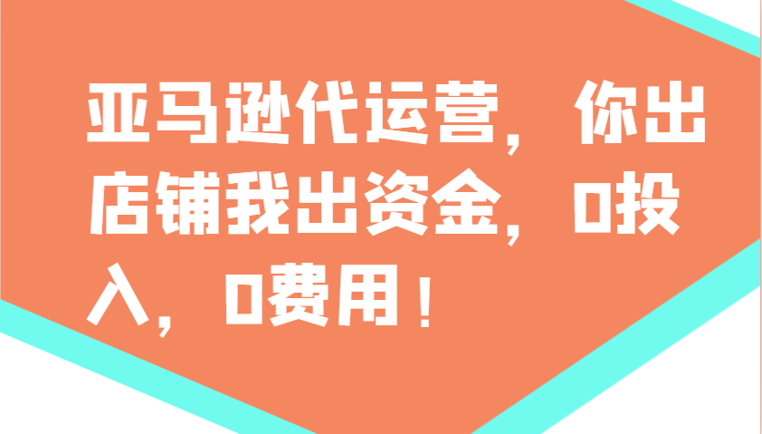 亚马逊代运营，你出店铺我出资金，0投入，0费用，无责任每天300分红，赢亏我承担-乐码云集