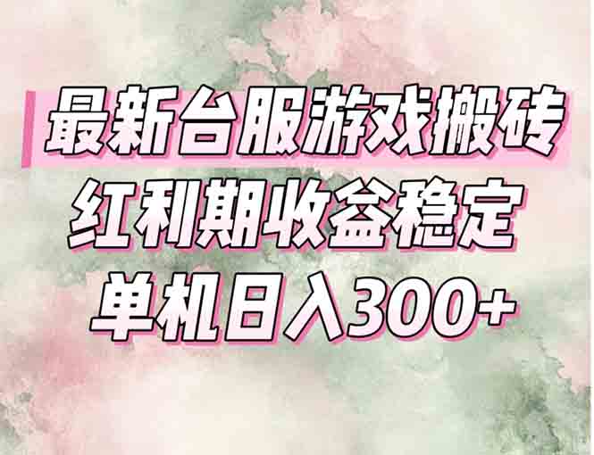 最新台服游戏搬砖，红利期收益高稳定，操作简单，小白闭眼入。-乐码云集