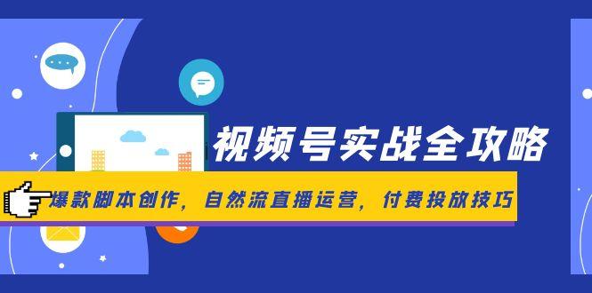 视频号实战全攻略，爆款脚本创作，自然流直播运营，付费投放技巧-乐码云集