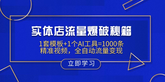 实体店流量爆破秘籍：1套模板+1个AI工具=1000条精准视频，全自动流量变现-乐码云集