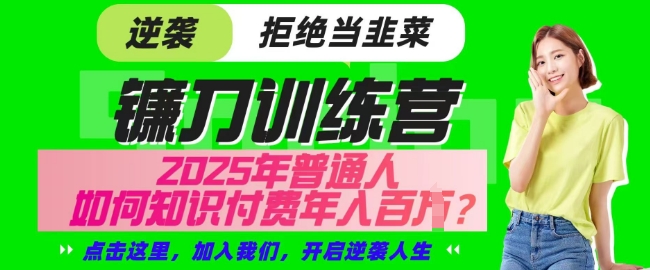 【网创项目终点站-镰刀训练营超级IP合伙人】25年普通人如何通过知识付费实现逆袭【揭秘】-乐码云集
