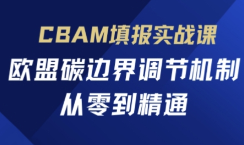 CBAM填报实战课，欧盟碳边界调节机制，从零到精通-乐码云集