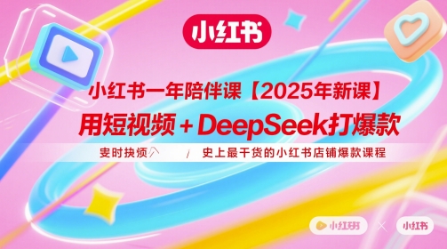 小红书一年陪伴课【2025年新课】，用短视频+deepSeek打爆款，史上最干货的小红书店铺爆款课程-乐码云集