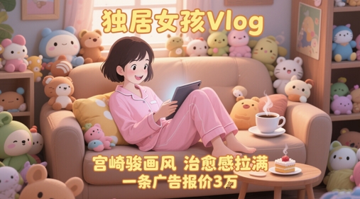 单个账号涨粉71W！用AI制作独居女孩Vlog，宫崎骏画风，治愈感拉满，一条广告报价3W-乐码云集